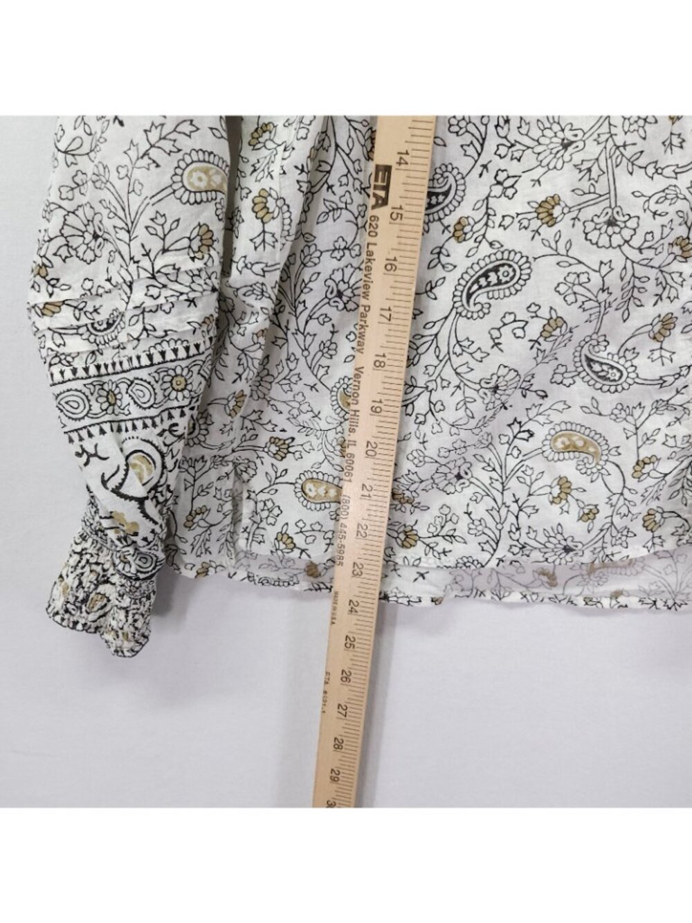 Cleobella Ivy Boho Peasant Top Womens Size Small  Ornate Paisley Floral Print - Picture 5 of 14